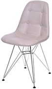 Cadeira Eames Botone Fendi Base Cromada - 43882 Sun House