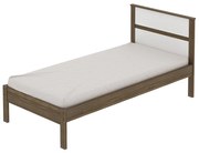 Cama de solteiro MDP CM8004 Nogal/Branco G69 - Gran Belo