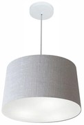 Lustre Pendente Cone Md-4247 Cúpula em Tecido 30/45x40cm Rustico Cinza - Bivolt