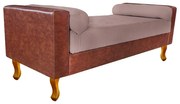 Recamier Félix Casal 140cm Corano Nozes e Linho Rosê - ADJ Decor