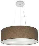 Lustre Pendente Cilíndrico Vivare Md-4134 Cúpula em Tecido 50x15cm - Caqui - Bivolt