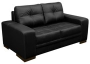 Sofá 2 Lugares Sala de Estar Milano 170cm Couro Preto G58 - Gran Belo