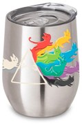 Copo Inox Corpo Duplo 400 ml Brilhante Gato Prisma Cats Geek - Cinza Mescla