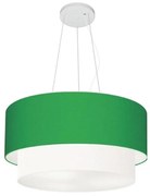 Pendente Cilíndrico Verde Folha e Branco MJ-4061 Para Mesa de Jantar e Estar