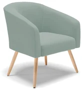 Poltrona Decorativa Pé Palito Natural Stella Cotelê Ext/Veludo D03 - D'Rossi - Menta