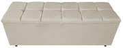 Calçadeira Estofada Manchester 140 cm Casal Suede Bege - ADJ Decor