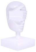 Escultura Decorativa Máscara Cego em Cerâmica Branco 25x15x14 cm - D'Rossi