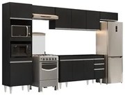 Armário de Cozinha Modulada 5 Peças CP13 Balcão Preto - Lumil