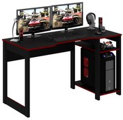 Mesa para Escritório Home Office Gamer ME4152 MDP Preto/Vermelho G69 - Gran Belo