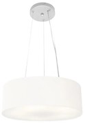 Lustre Pendente Cilíndrico Md-4181 Cúpula em Tecido 40x15cm Branco - Bivolt