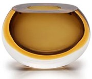 Vasinho 92 Bicolor Fumê com Âmbar Murano Cristais Cadoro
