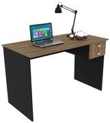 Mesa para Escritório Home Office ME4165 MDP Nogal/Preto G69 - Gran Belo