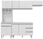 Cozinha Modulada 5 Peças com Tampo 241cm 10 Portas 4 Gavetas Andréia B