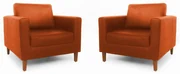 Conjunto 2 Poltrona Decorativa Gabriela Suede Telha