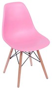 Cadeira Eames Eiffel Base Madeira - Rosa