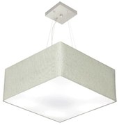 Lustre Pendente Quadrado Md-4006 Cúpula em Tecido 21/50x50cm Rustico Cinza - Bivolt