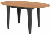 Mesa Extensivel Curve TM70 Tampo Freijo com Base Preto Fosco 122x159 cm - 69486 Sun House