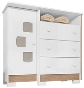 Cômoda Infantil com Sapateira Carinho 1 Porta 3 Gavetas Branco Flex - Incorplac - Branco