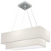 Lustre Pendente Duplo Retangular Vivare Md-4322 Cúpula em Tecido 99x40cm x 80x30cm - Bivolt