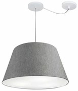 Lustre Pendente Cone Com Desvio Md-4283 Cúpula 30/35x50cm Rustico Cinza - Bivolt