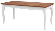 Mesa Sala de Jantar Cozinha Gallia 160cm Madeira Maciça e MDF Branco/Imbuia G42 - Gran Belo