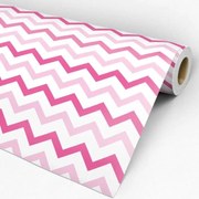 Papel de parede adesivo Chevron pink rosa e branco