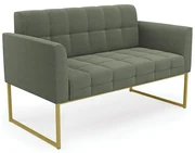 Sofá Namoradeira 2 Lugares Industrial Dourado Elisa Bouclê D03 - D'Rossi - Verde Pistache