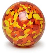 Peso Multicor Pequeno Bola Amarelo, Laranja e Coral Murano Cristais Cadoro