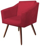 Poltrona San Marino Decorativa Suede Vermelho