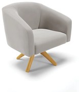 Poltrona Decorativa Giratória MA30 Stella Veludo D03 - D'Rossi - Cinza