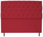 Cabeceira Estofada Liverpool 140 cm Casal Suede Vermelho - ADJ Decor