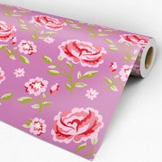 Papel de parede adesivo floral rosa