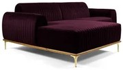 Sofá 350cm 6 Lugares com Chaise Esquerdo Pés Gold Molino C-292 Veludo