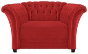 Poltrona Decorativa Chesterfield Sofia Corano Vermelho - ADJ Decor