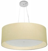 Lustre Pendente Cilíndrico Md-4142 Cúpula em Tecido 80x30cm Algodão Crú - Bivolt