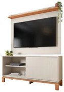 Painel Para TV 45 Pol e Rack Bancada 136cm Lucca Off/Freijó C01 - Mpoz