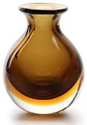 Vaso Mini Médio Bicolor Fumê com Âmbar Murano Cristais Cadoro