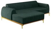 Sofá 245cm 4 Lugares com Chaise Esquerdo Pés Gold Molino C-117 Linho V