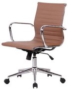 Cadeira Sevilha Eames Baixa PU Fendi Base Cromada 98cm - 62975 Sun House