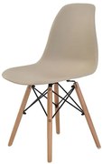 Cadeira Eames Eiffel Polipropileno Nude Base Madeira - 31627 Sun House