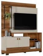 Estante Painel Para TV 50 Pol 160cm Pilar L06 Freijó/Off White - Mpoze