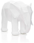 Escultura Decorativa Elefante em Poliresina Branco 15x20x9 cm - D'Rossi