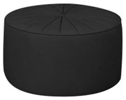 Puff Decorativo Sala De Estar Round PU Preto G45 - Gran Belo