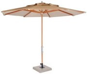 Ombrelone Leblon Creme em Madeira 2,90 MT (LARG) Base 49x49 cm Central com Tecido Bagun - 44297 Sun House