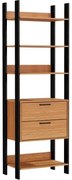 Closet 1 Torre com Gaveteiro Olimpo 73 cm (LARG) Freijo Fosco com Preto Fosco- 51877 Sun House