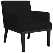 Poltrona Decorativa Sala de Estar e Recepção Vitória W01 Suede Preto -