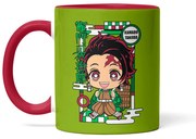 Caneca Demon Slayer Tanjiro Nerd Verde com Alça Vinho