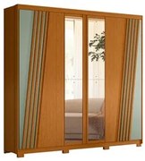 Guarda Roupa Casal 6 Portas Com Espelho 240cm Ouro Verde Cinamomo/Sálv