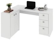 Mesa Para Escritório 2 Portas 3 Gavetas ME4100 Branco - Tecno Mobili