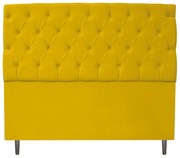 Cabeceira Estofada Liverpool 140 cm Casal Suede Amarelo - ADJ Decor